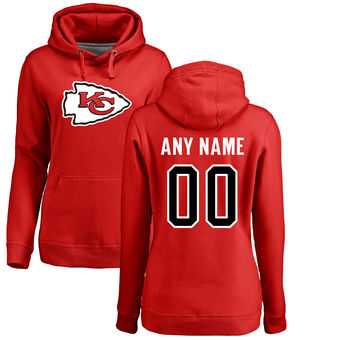 Womens Kansas City Chiefs Customize Red Hoodies->->Custom Jersey